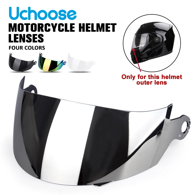 UCHOOSE-motorcycle helmet lens, special lens, clear mirror, Black color, silver lens package