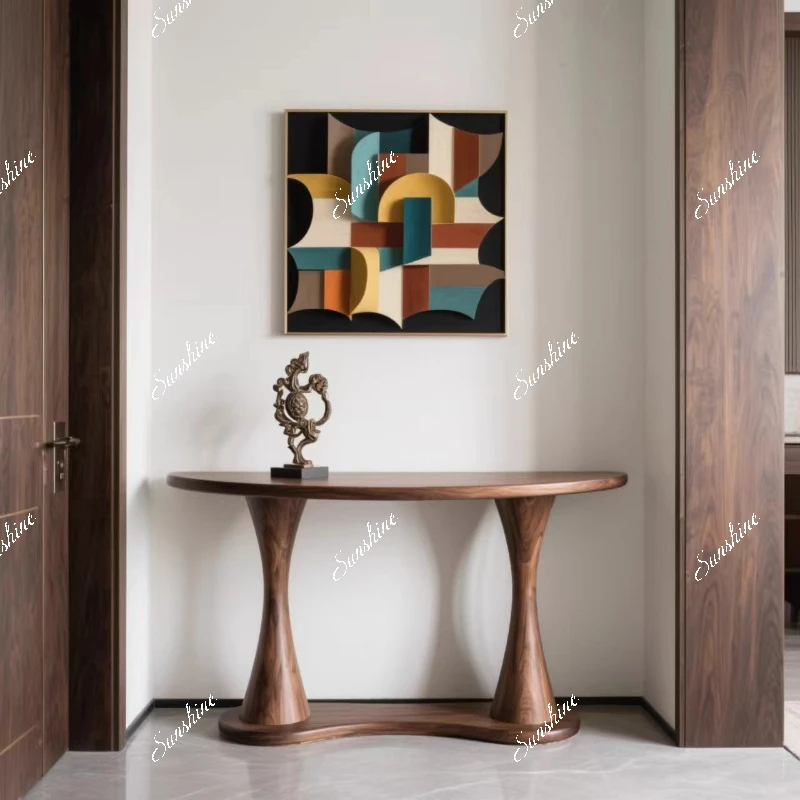 

Middle-ancient style entrance platform solid wood, living room display case