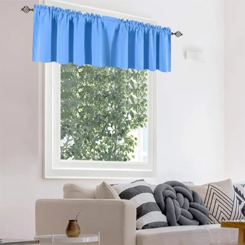 H8WB Polyester Blackouts Short Curtain Offering Light Reduction Privacy Valance Drape For Stylish Home Apartment Use