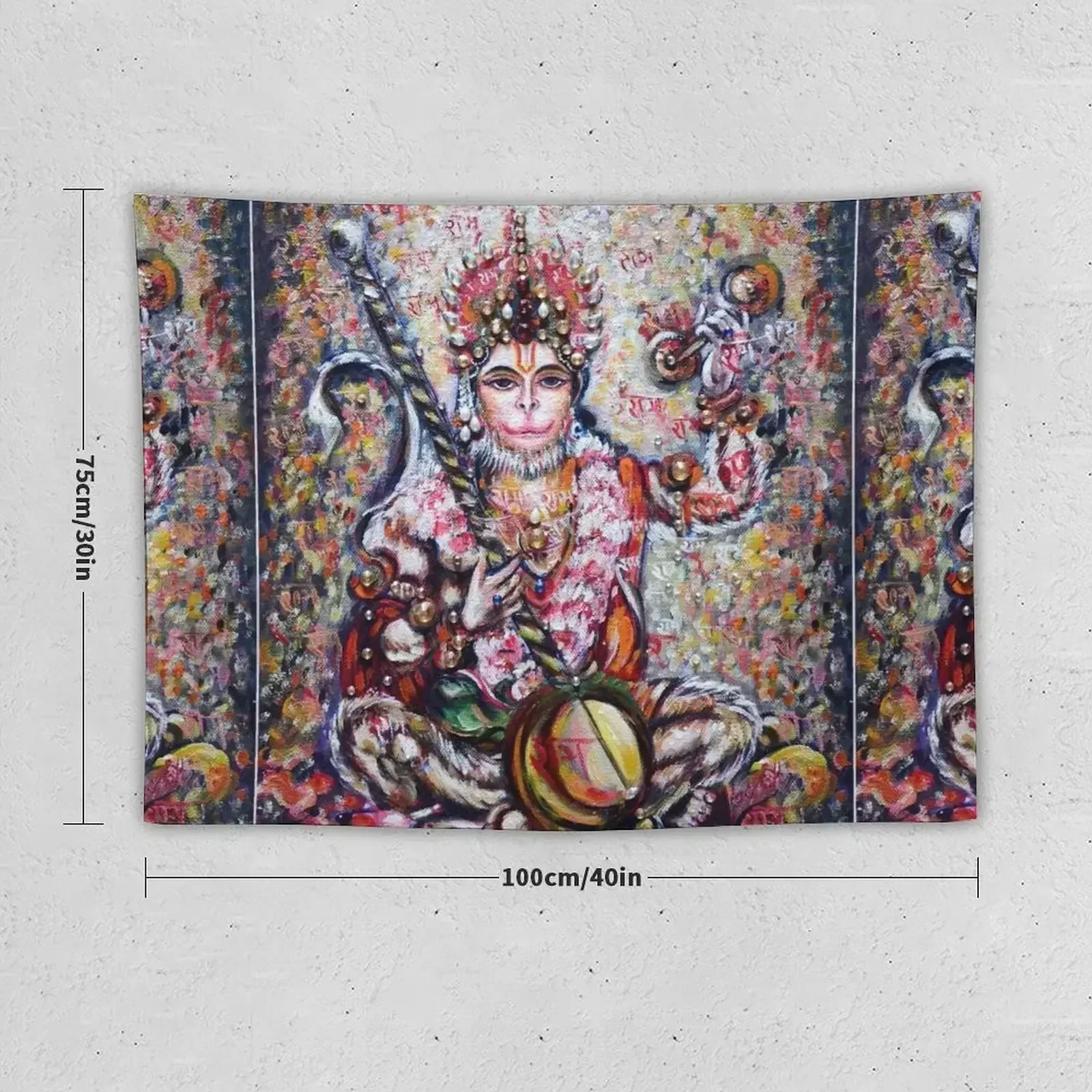 Hanuman - ecstatic joy in Rama Kirtan Tapestry Bedrooms Decor House Decor Tapestry