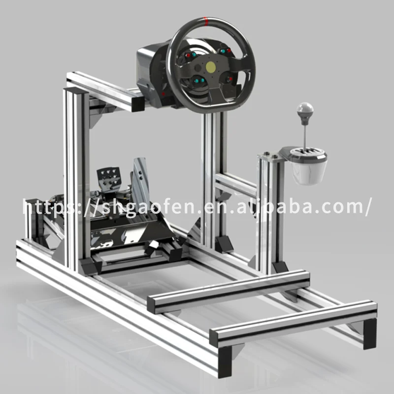 OEM ODM Aanpasbare Racing Simulator Cockpit Aluminium Metalen Autostoel met Geanodiseerde Afwerking Racing Wheel Stand Sim Racing Rig