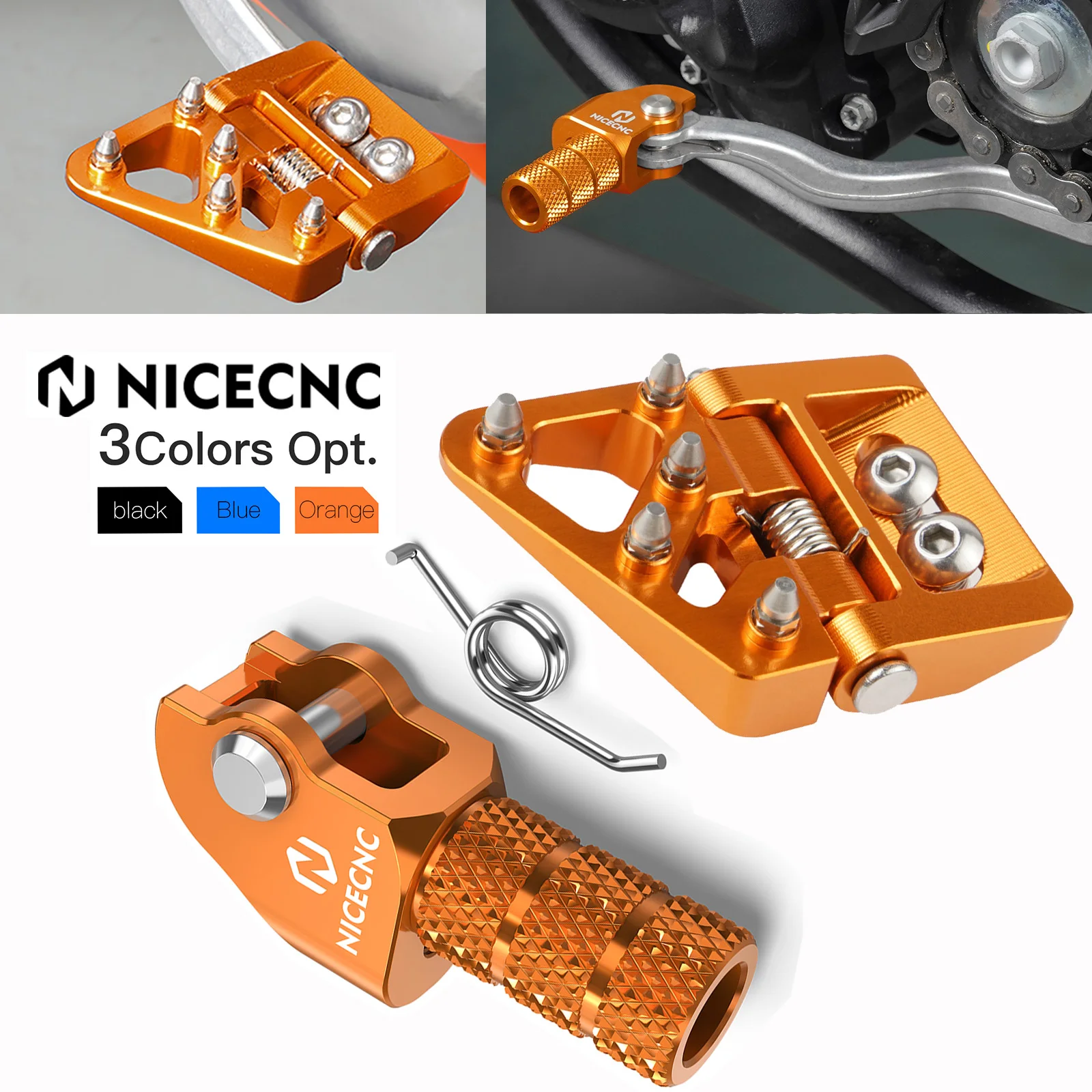 

For KTM EXC300 2017-2024 Adjustable Gear Shift Lever Tip & Folding Brake Pedal Tip EXCF XCW SX SXF XC XCF TPi 6D 125 250 350 500