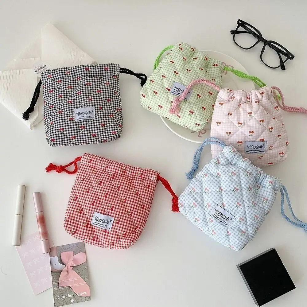 Neuer Kirsch-Kordelzugbeutel, vielseitig einsetzbar, große Kapazität, Make-up-Lippenstift-Aufbewahrungstasche, Reise-Organizer-Tasche