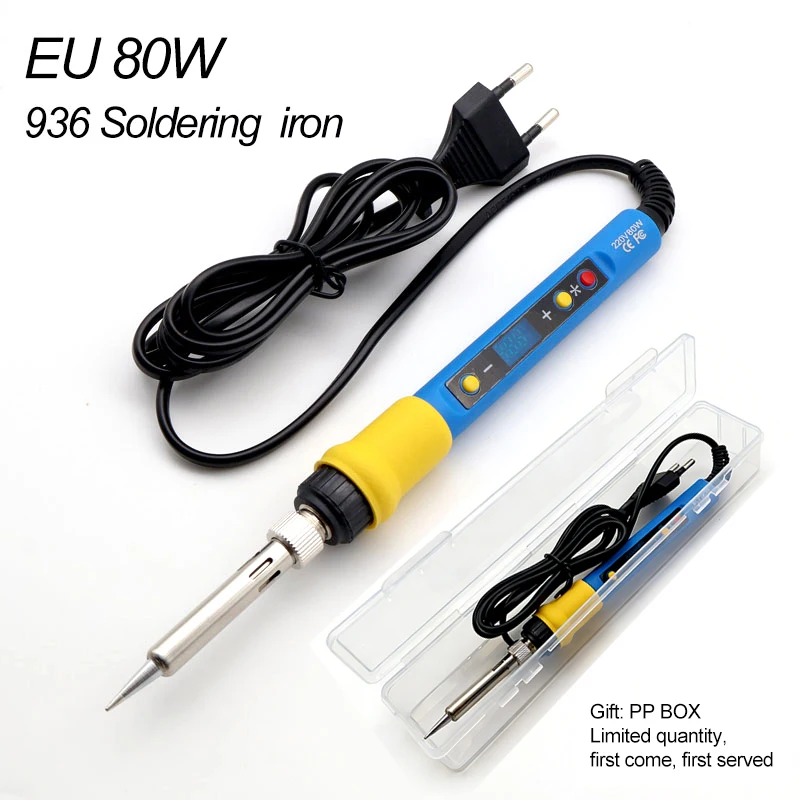80W 936 Smart Soldering Iron Digital Display Constant Temperature Welding With M2 M3 M4 M5 M6 M8 3D Printer Heat Insert Nut Tips
