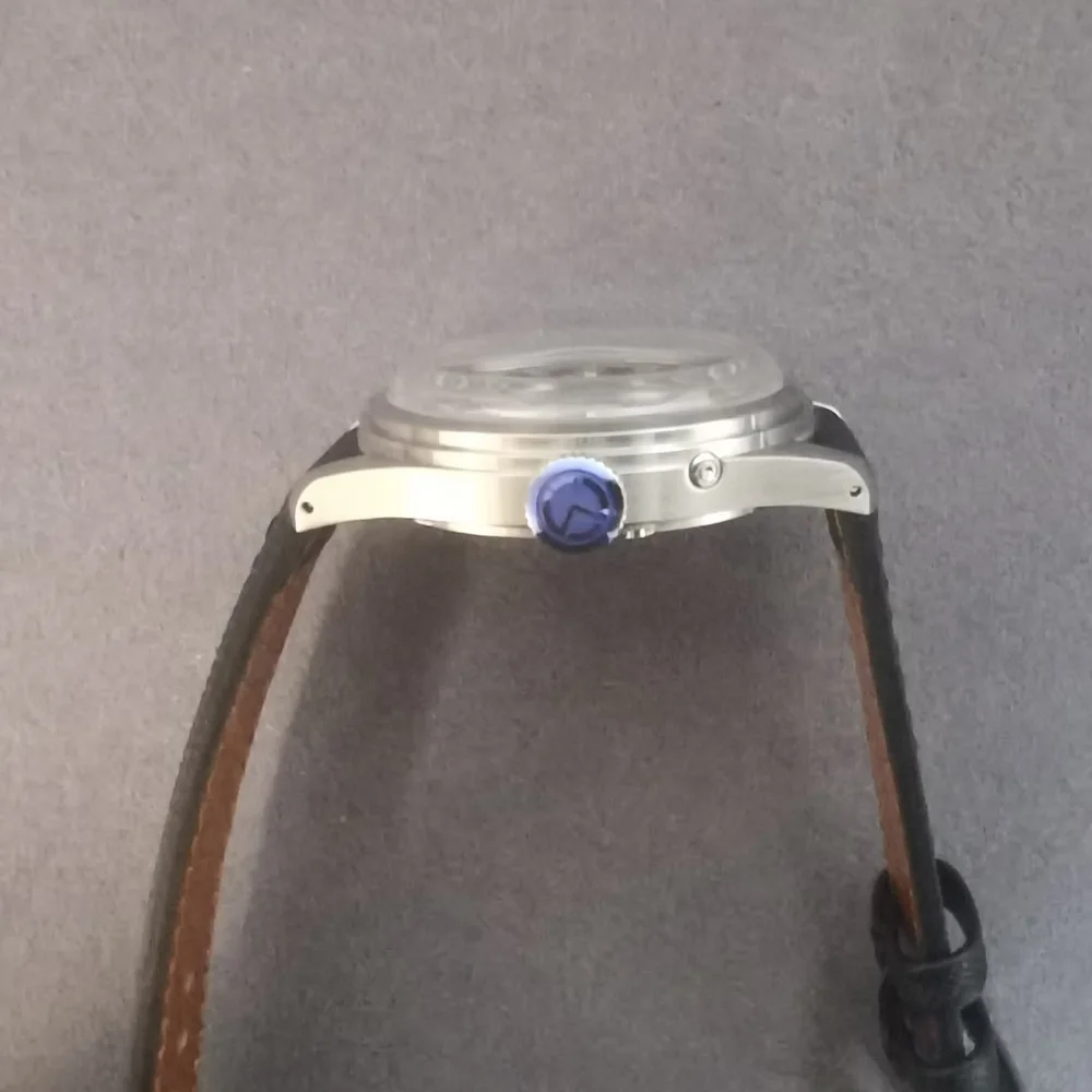 MERKUR Jam Tangan Pilot Pria Jam Tangan Mekanis Berliku Manual 38Mm Dial Silang Safir M01D Mov.