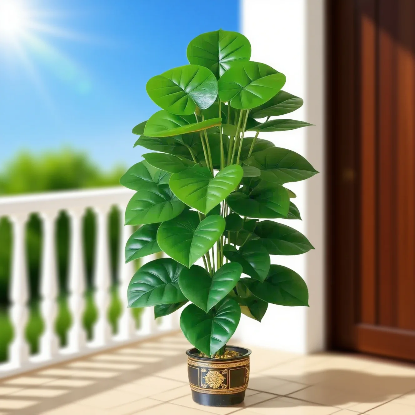 Monstera Adansonii - نباتات صناعية كبيرة مع 24 ورقة،