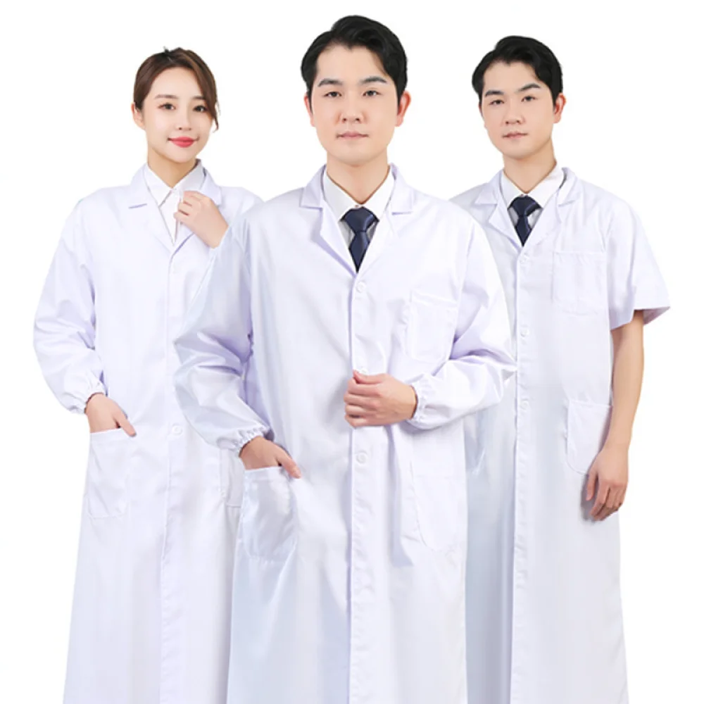 Professional Medical Uniform Lab Coat Unisex Doctor Nurse Hospital Scrubs Long Short Sleeve Science Laboratory Wear Outfit