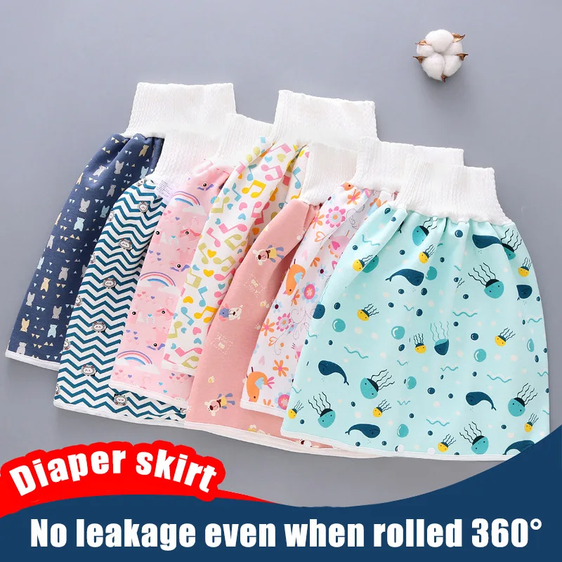 2023 Baby Diaper Skirt Waterproof High Waist Diaper Skirt Diaper Pants for Girls and Boys Washable Urine Trousers Training Pants