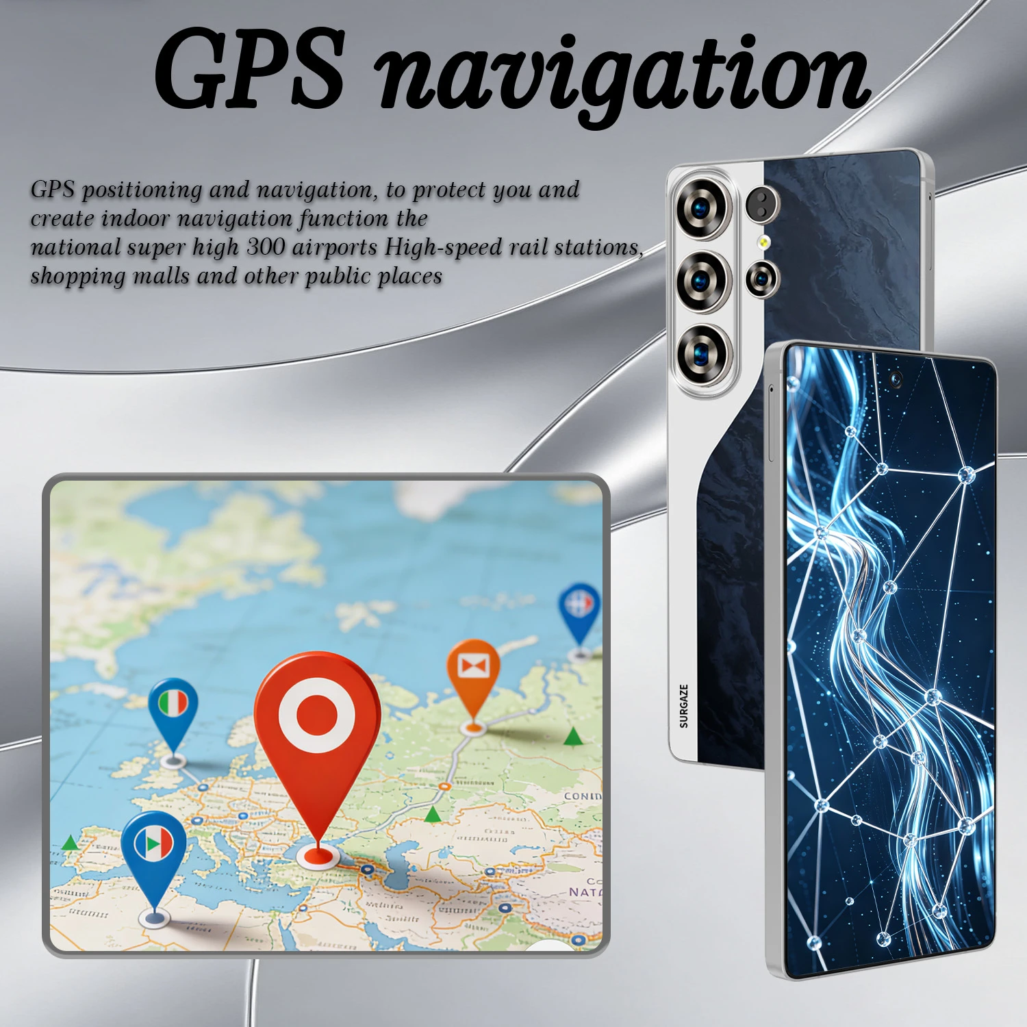 SURGAZE Global Version S26 Ultra Smartphone 5G Android 4800mAh 12GB RAM 512GB ROM 6.6Inch 24+48MP Dual SIM Network Mobile Phone