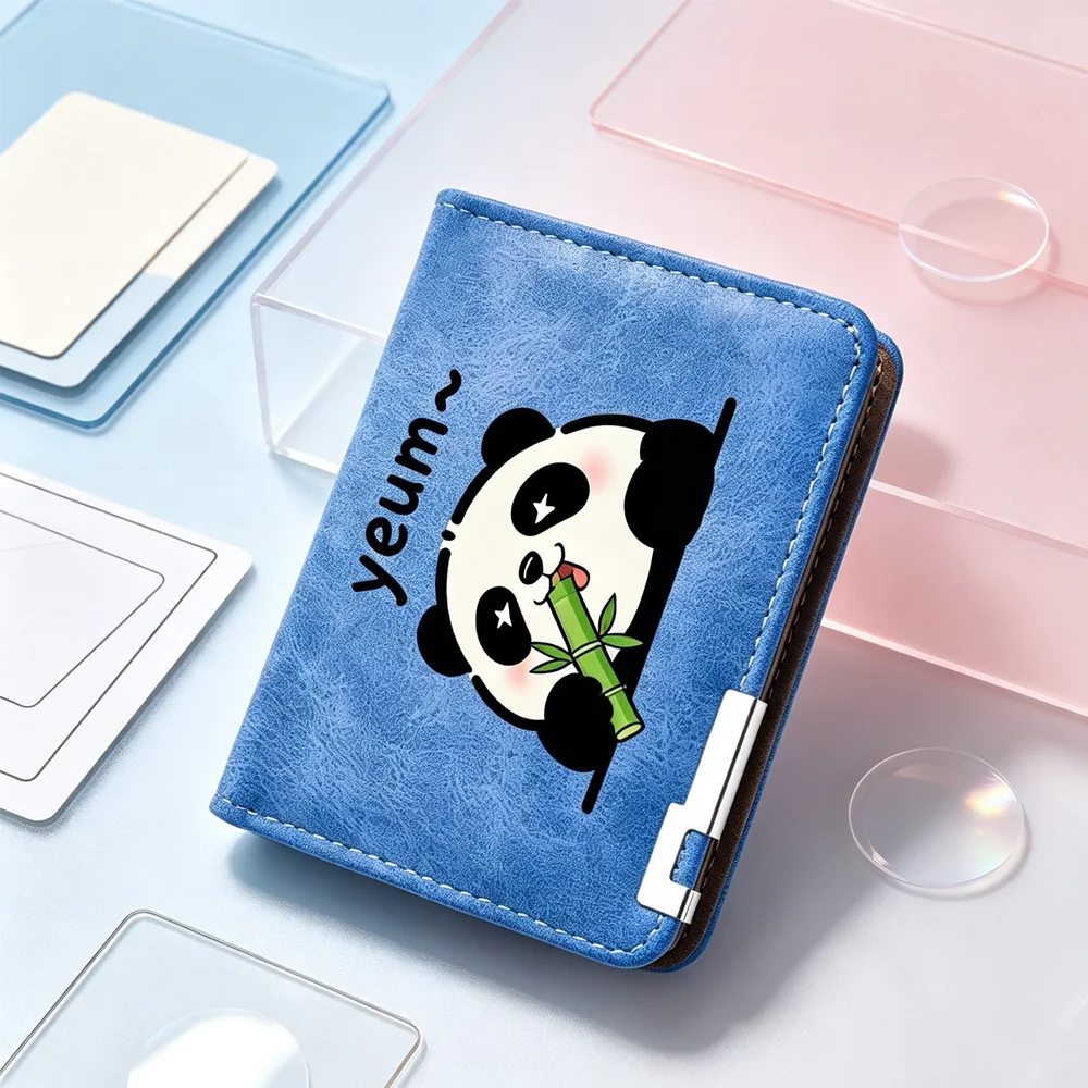 Herren Ultra-Dünne Mini-Geldbörse PU-Leder Kartenetui mit Personalisiertem Cartoon-Design