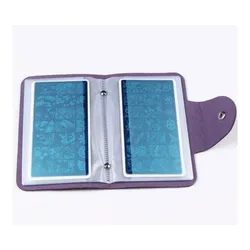 1Pc Large Rectangular Nail Art Stamping Plate Holder 12X6cm 20Slots Empty Template Storage Organizer PU Leather Nail Plate Cases