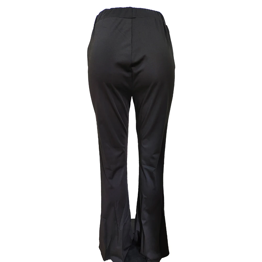 LD8566 European and American women's spring and summer wide leg casual solid color street cute and fashionable split horn pants