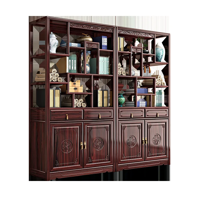 

Новая рама для винного шкафа в китайском стиле из палисандра и красного дерева, высококачественный винный шкаф Duobao Pavilion, витрина-перегородка из массива дерева.