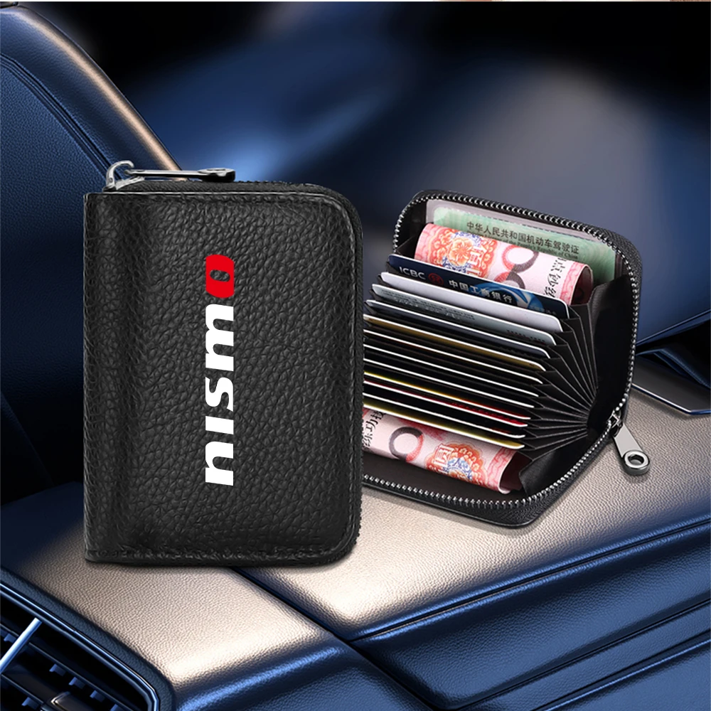 Car Multifunction Organizes Wallet Driver license Credit ID Card Holder Bag For Nissan Nismo 350Z 370Z GTR Patrol XTrail Qashqai