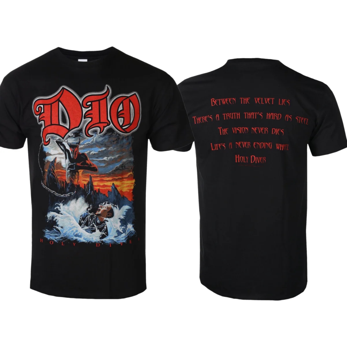 DIO - HOLY DIVER Art Pattern Printed T-Shirt, Suitable for Both Men and Women, A Retro Metal Band Street Fashion T-shirt