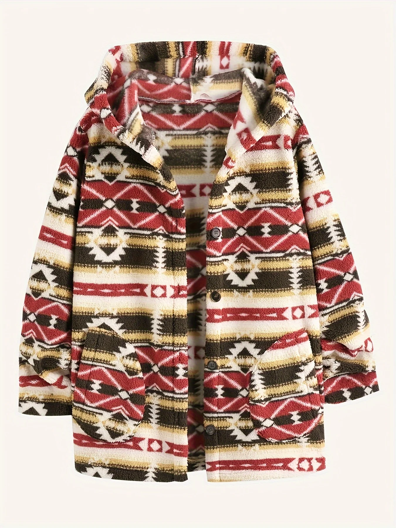 

Women's Aztec national printing ultra-fine Austrian plush coat ladies plush coat