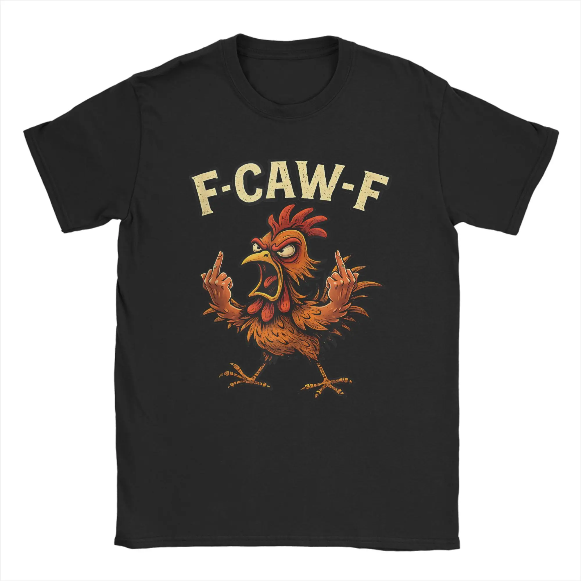 

Men F-Caw-F Rooster Meme FCAWF Funny Chicken Humor Joke F'CAW-F T Shirts Cotton Clothes Leisure Short Sleeve Round Neck Tees