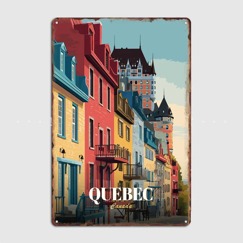Quebec City Scenery Poster Metal Sign Room Decor Life Wall Custom Bedroom Indoor Home Wall Decor Posters Room Decoration