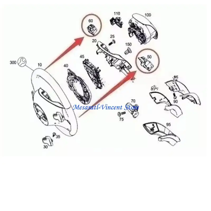 A70F Packung mit 2 ergonomischen Lenkrad-Bedientasten für W176 W246 W463 C117 X218 C218 X156 C292. Bequemer und – Detail 5