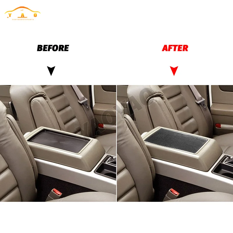 ألياف الكربون ل هامر H2 2003-2007 وحدة التحكم المركزية قفاز مقصورة غطاء لوحة غطاء الكسوة ديكور السيارة الداخلي