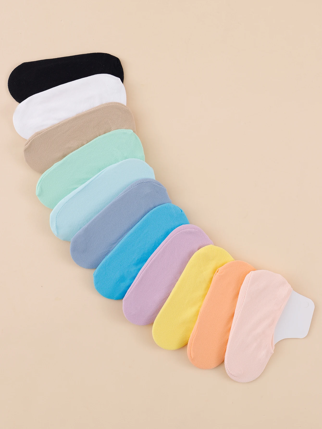 1/5/10/15/20 Pairs Women Random Solid No Show Socks Breathable Sweat Absorbent Ins Summer Casual Trendy Comfy Daily Wear view 3
