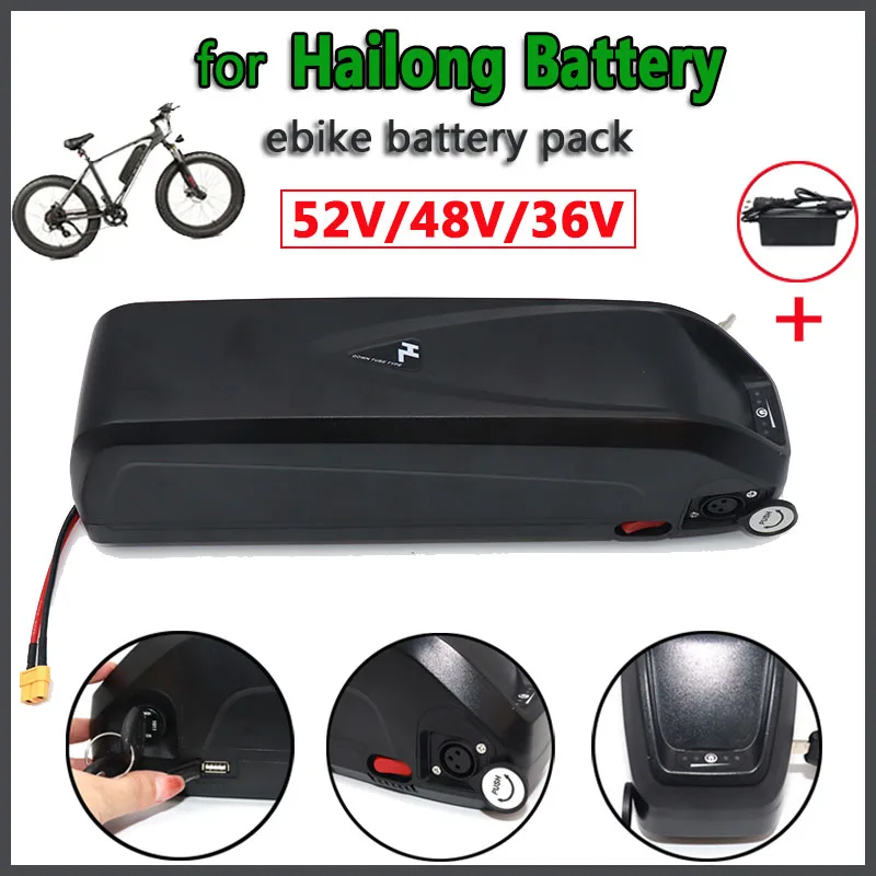 

Original Battery for Hailong Battery 48V 36V 52V 20Ah 30Ah for Bafang BBS02 BBS03 BBSHD Motor Hailong Battery 36V Hailong 48V