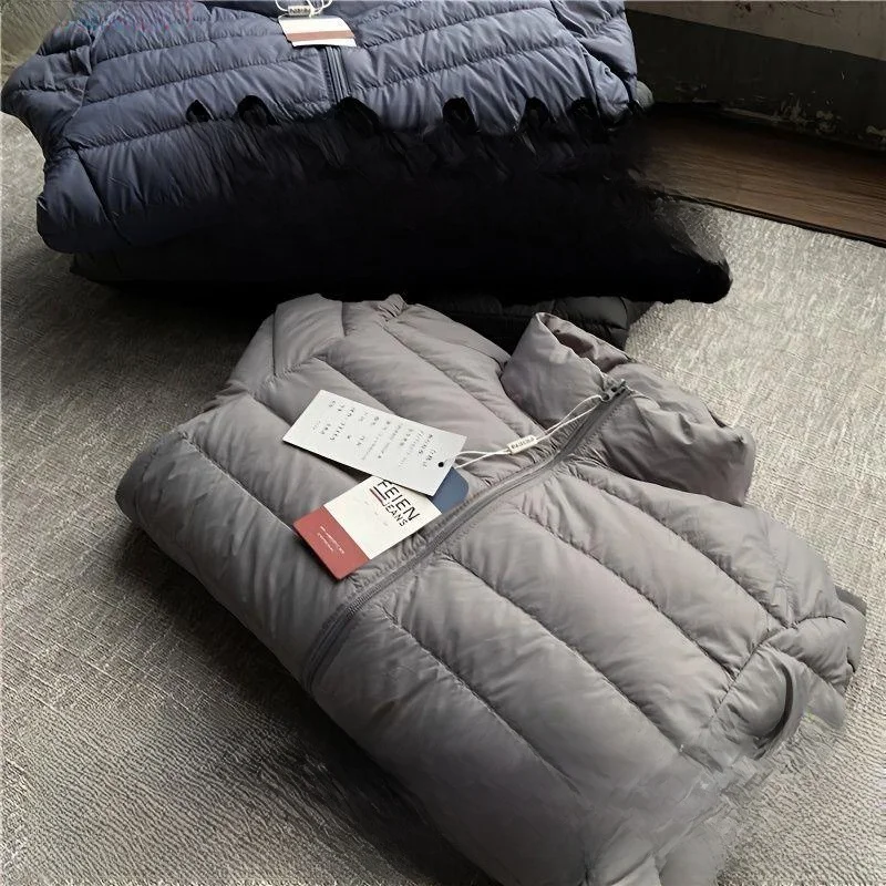 

Сверхлегкий пуховый хлопковый тюнет, мужская осенне-зимняя теплая тонкая хлопковая одежда, подходит для модного модного воротника-стойки