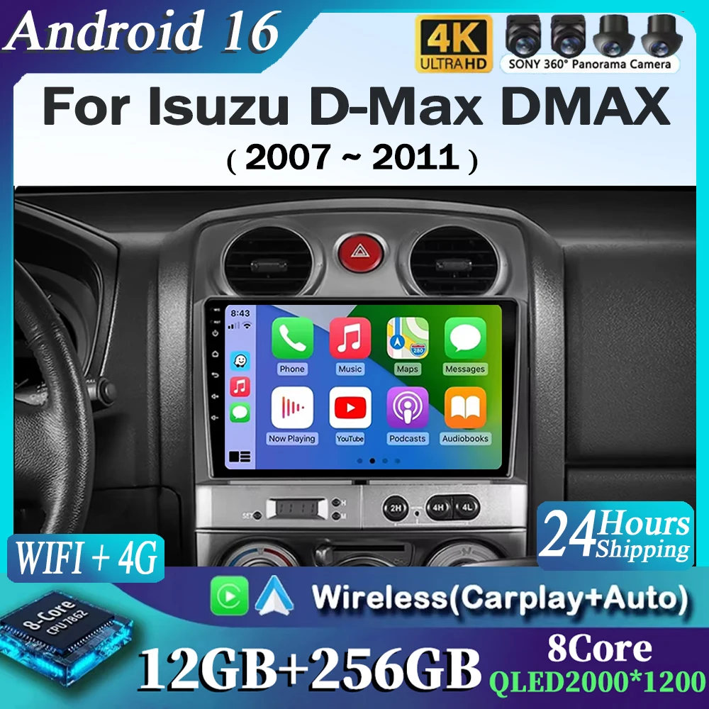 

Автомагнитола Android 16 для Isuzu D-Max DMAX 2007-2011 с Carplay, Auto, GPS, DSP, QLED и мультимедийным плеером