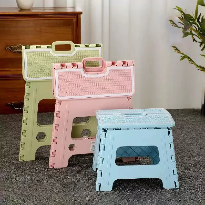 Outdoor Portable Folding Chair Plastic Bench Folding Small Bench Fishing Bench Step Stool for Kitchen, Bathroom