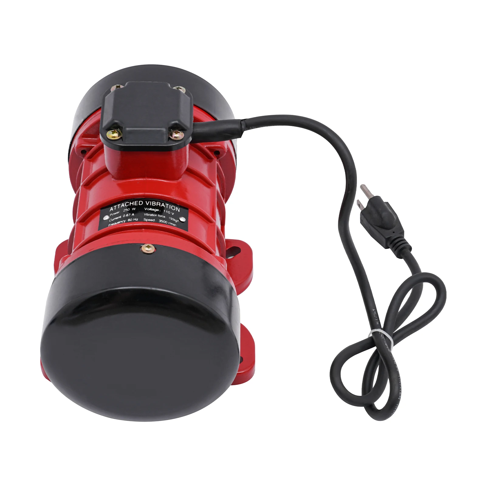 110V Concrete Vibrator Vibration Motor, 250W Electric Vibrating Vibrators Motor for Shaker Table, 3500 RPM (Red+Black)