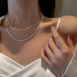 Popolare collana scintillante per le donne clavicola catena girocollo gioielli di moda festa di nozze regalo di compleanno