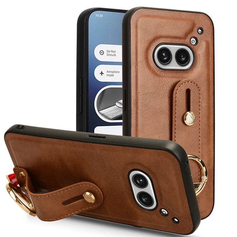 For Nothing Phone 2A New Anti-Shock Business Leather Wristband Cover Case For Nothing Phone 2a Non-Slip Protective Case