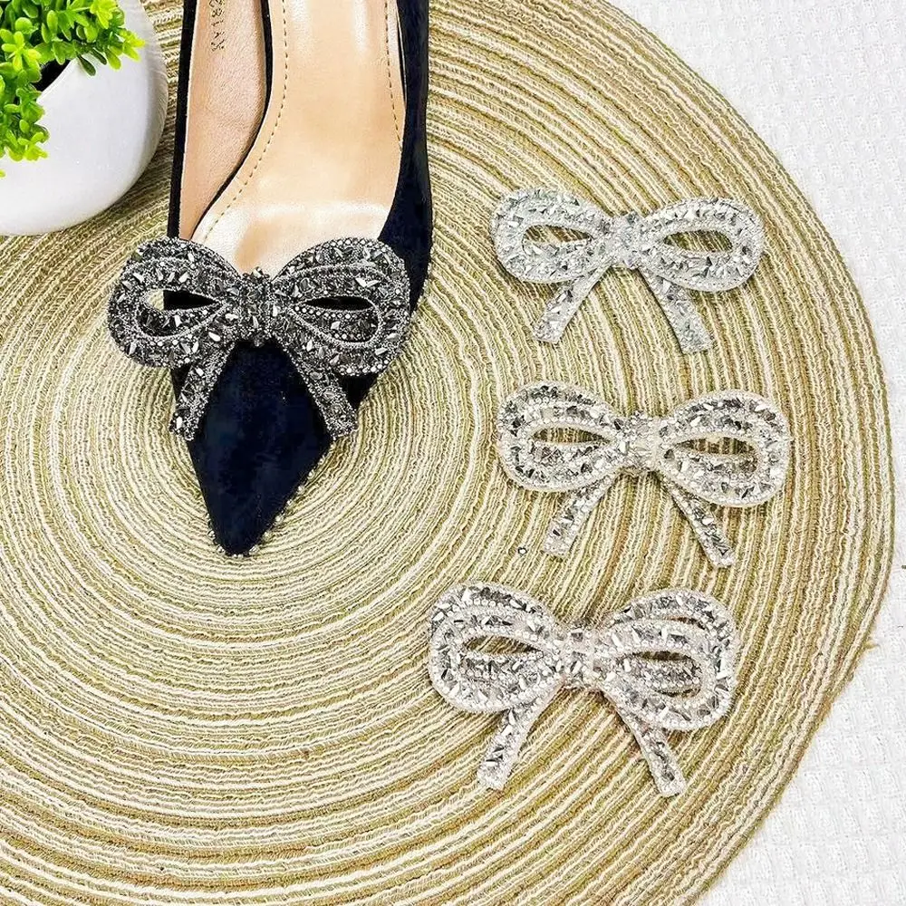 1PC Glass Crystal Women Shoes Decorations Bow Design DIY Shoes Flower Jewelry Bag/Clothing Decoration Shiny