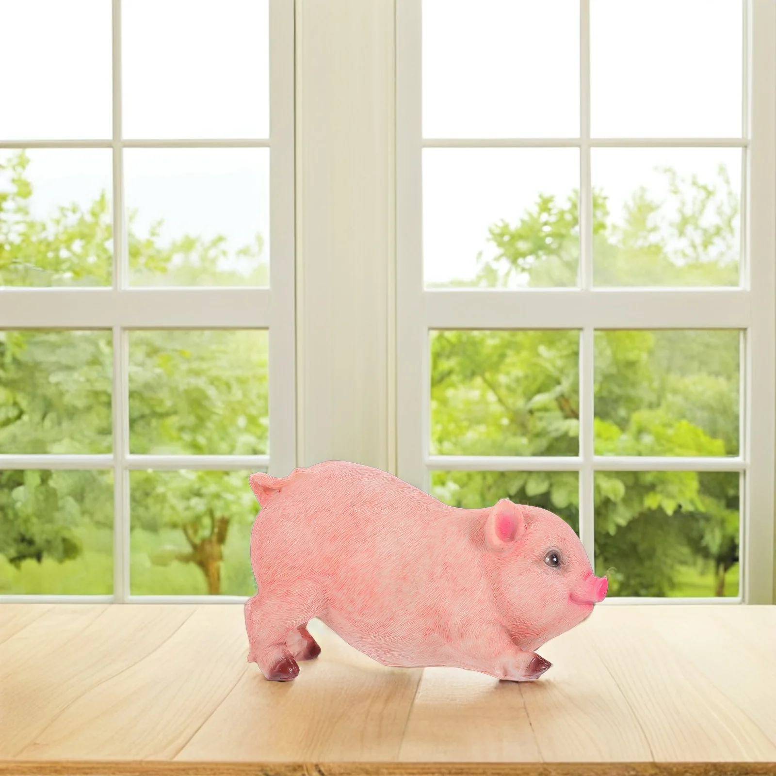 

71x35x39 Inches Realistic Pig Statue Resin Made Animal Garden Ornament for Lawn and Tree Display Animal Statue