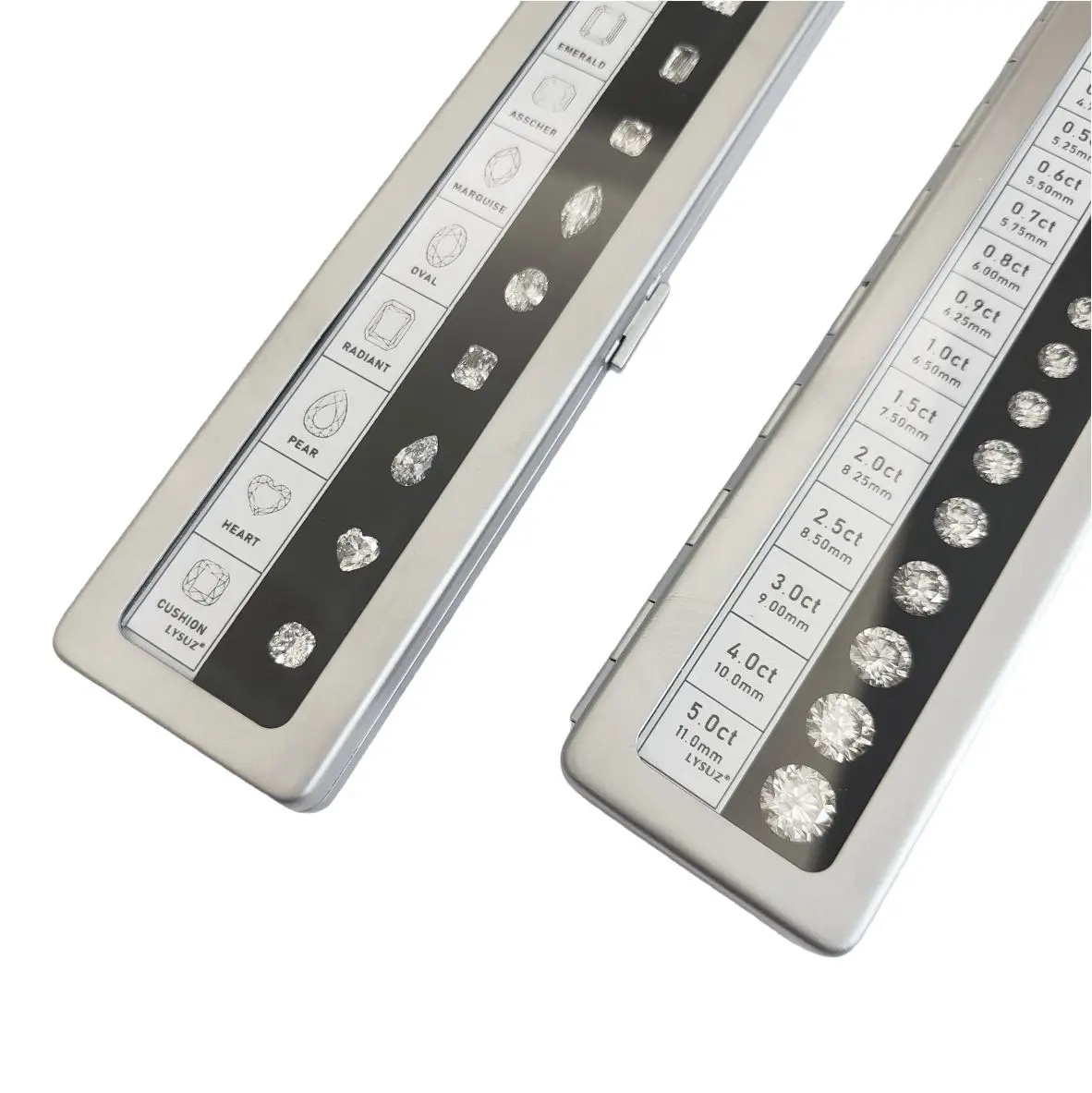 Diamante suelto simulado, circonita cúbica sintética, tamaño, contraste de referencia, forma especial, herramientas de enseñanza de diámetro de peso de diamante