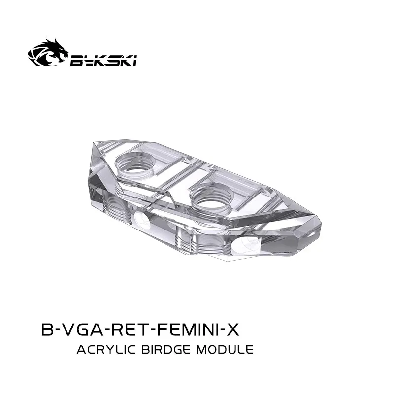 Bykski Acrylique Terminal/Adaptateur de pont pour GPU Nuit d'eau Remplacement G1/4 en effet Filetage/B-VGA-RET-FEMINI-X