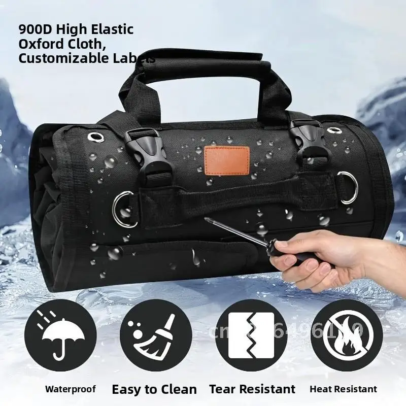 Multifunctional Hardware Toolkit Storage Bag Durable Rugged Portable Electrical Tool Box with Zipper Closure for Outdoor