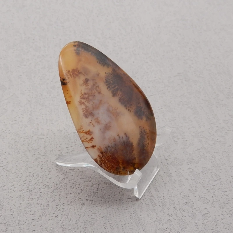 Natural Gemstone Dendritic Agate Cabochon,DIY Jewelry Making Pendant Accessories Free Drilling 53x39x2mm 6g