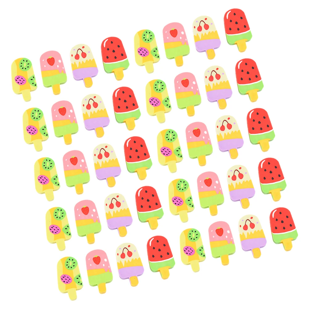 

40pcs Simulated Ice Cream Eraser Cute Mini Fruit Shaped Cartoon Dessert School Supplies Bulk Kids Stationery Erasers