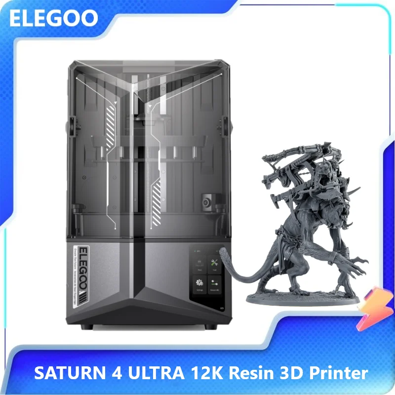 ELEGOO Saturn 4 Ultra 3D-Drucker LCD 12K Mono Harz 3D-Drucker Automatische Nivellierung Hohe Geschwindigkeit 218x122x220mm Druck für DIY-Figuren