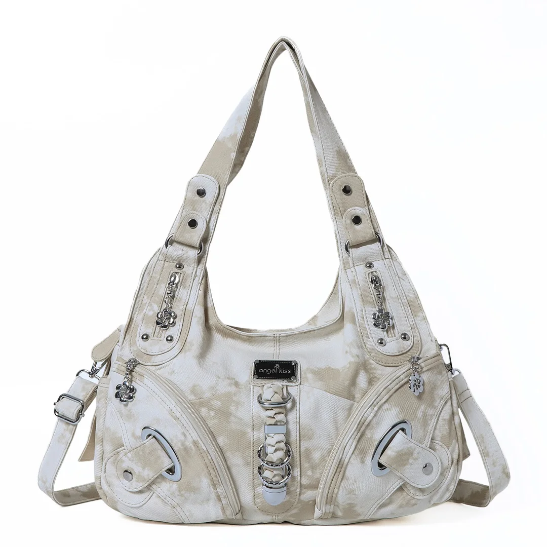 Vintage Women Shoulder Bag Top-handle Handbag Large Fashion Tie-dye Satchel Dumpling Pack Shoulder Bag Tote Bag