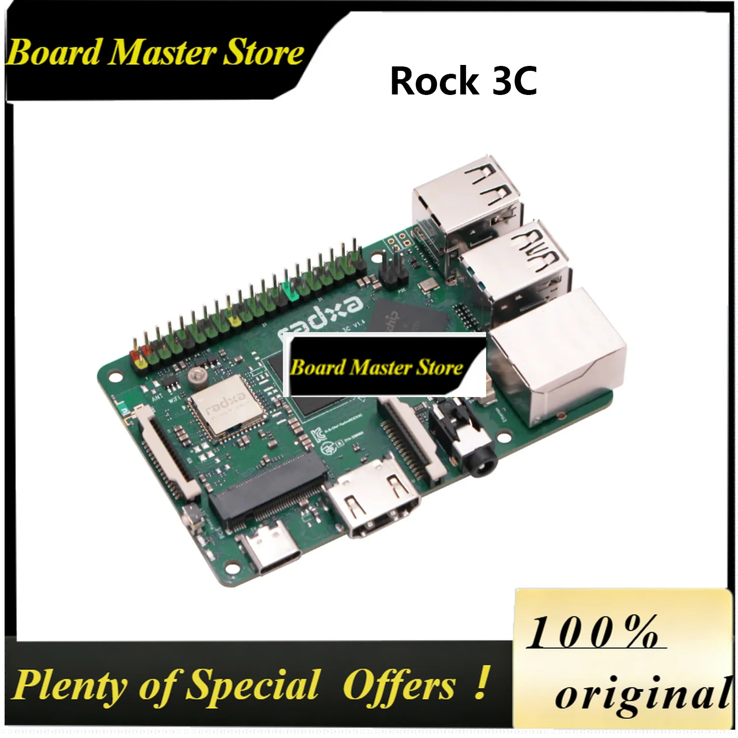 BoMaSROCK 3C RK3566 Radxa Development Board ROCK 3C RK3566 Quad-core CPU Single Board Computer, Raspberry Pi Replacement