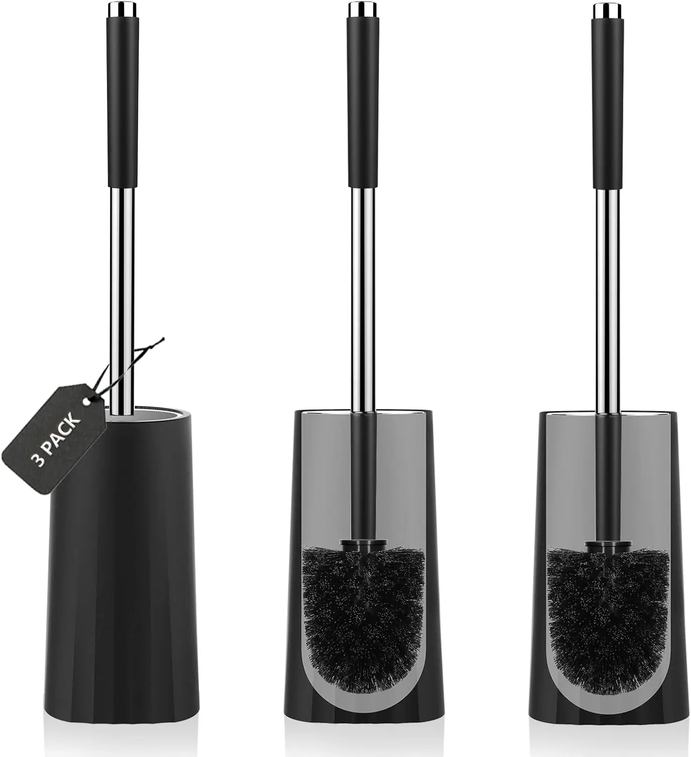 

Toilet Brush, Compact Size Toilet Bowl Brush and Holder Toilet Brushes for Bathroom with StainlSteel