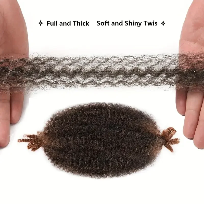 8 قطع وصلات شعر صناعية ناعمة أفرو تويست للنساء - شعر تجديل كينكي مارلي، 8 خيوط لكل منها لوكس وتقلبات العاطفة