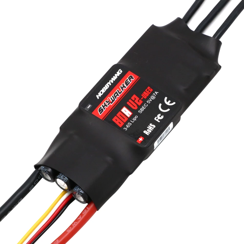 Hobbywing bezszczotkowy ESC 40A 50A 80A 100A V2 Drone ESC 2-4S Skywalker regulator prędkości z BEC/UBEC dla RC Quadcopter helikopter