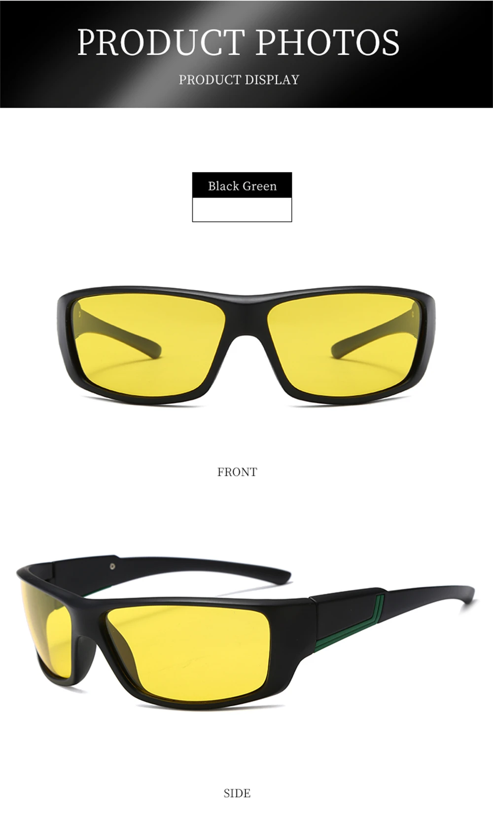 VIVIBEE Männer Sport Polarisierte Nachtsichtbrille Blendschutz Gelb Nachtsicht Fahren Sonnenbrille Frauen Brille – Detail 11