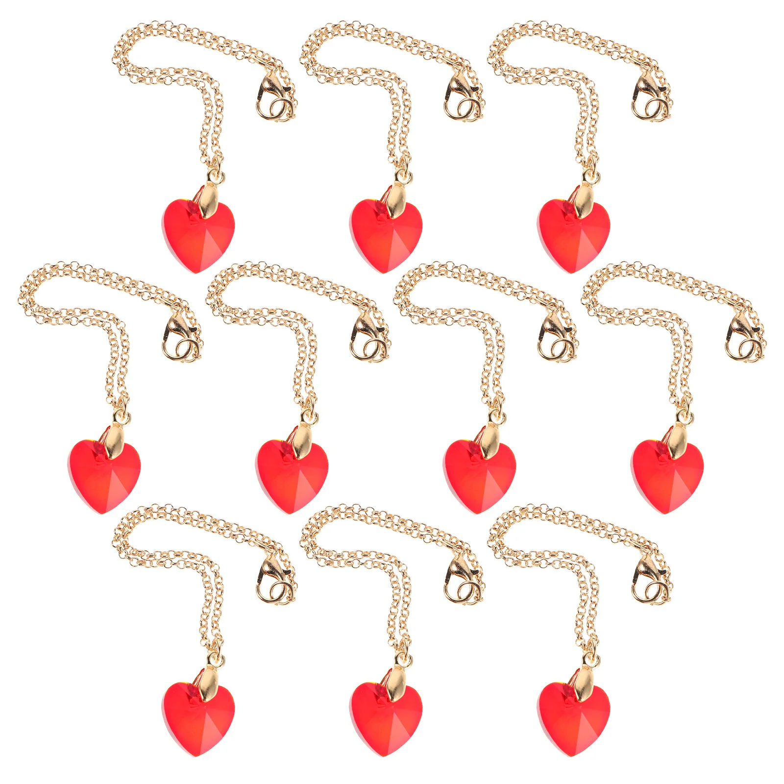 

10Pcs Miniature Jewelry for Heart Design Necklace Kids Imaginative Play Fashion Accessory Gift Set for Little Girls