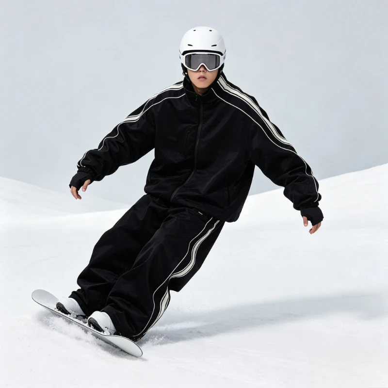 New Loose Fit Snowboard Suit Men Women Waterproof Windproof Hip Hop Style Fully Taped Ski Jacket Pants Set Outdoor Winter Sets
