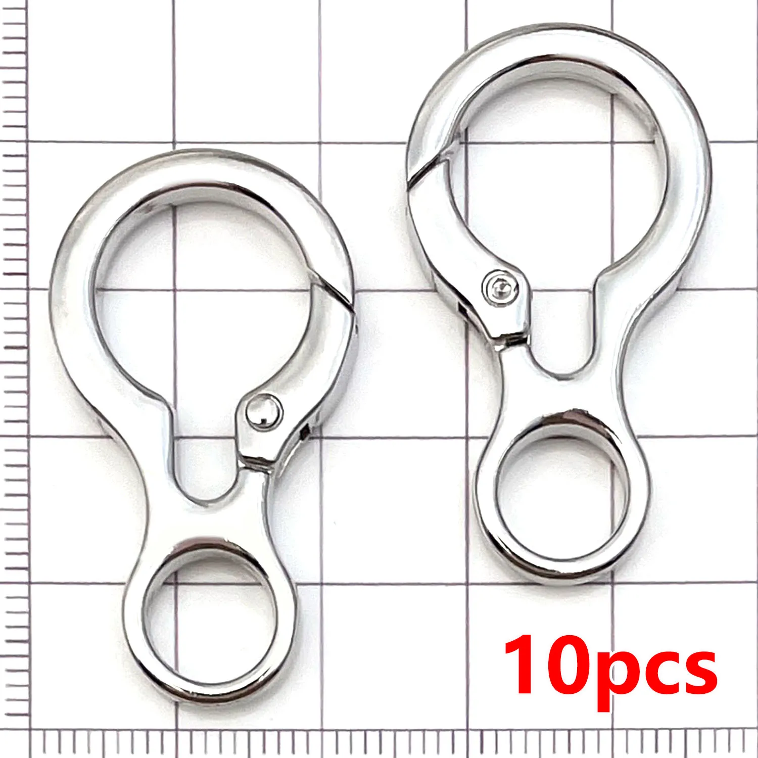 10pcs Mixed Shape Keychain Hardware Alloy