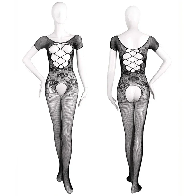 رقيقة جدا خارج الكتف مثير جوفاء الأزهار جوارب طويلة النساء الاباحية الصيد صافي طويل جورب الدانتيل مفتوحة المنشعب الملابس الداخلية حجم كبير الجوارب #6